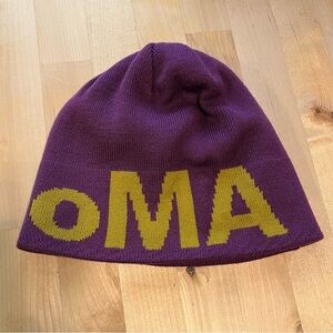 oLD Man Alan oMA Beanie Purple and Yellow Scully Toque Knit Cap